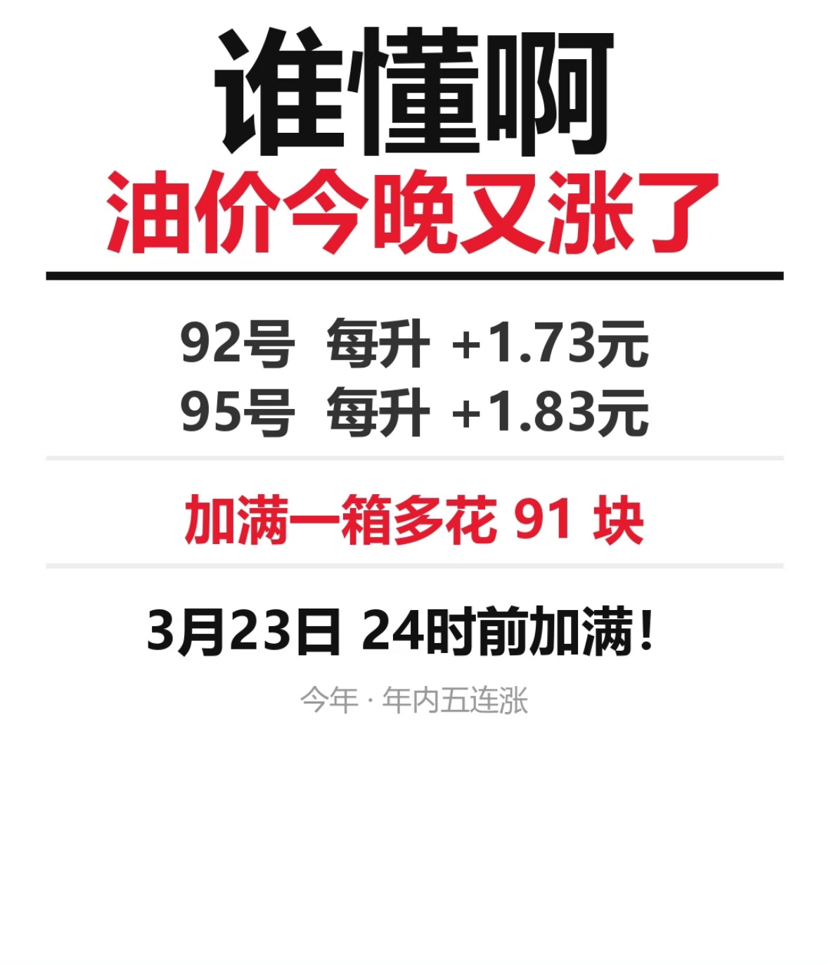 油价飙升加油站变大型停车场加油站排长龙蔓延到主干道，完全是“大型停车场”既视感。