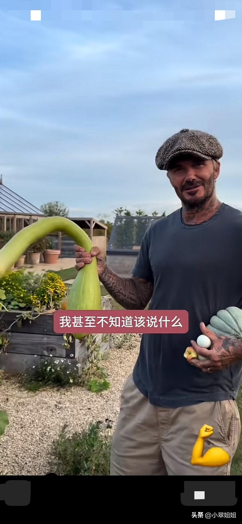 英国球星贝克汉姆，曾经的帅气英俊的帅小伙，也变成壳油腻大叔了！
这个油腻大叔，现