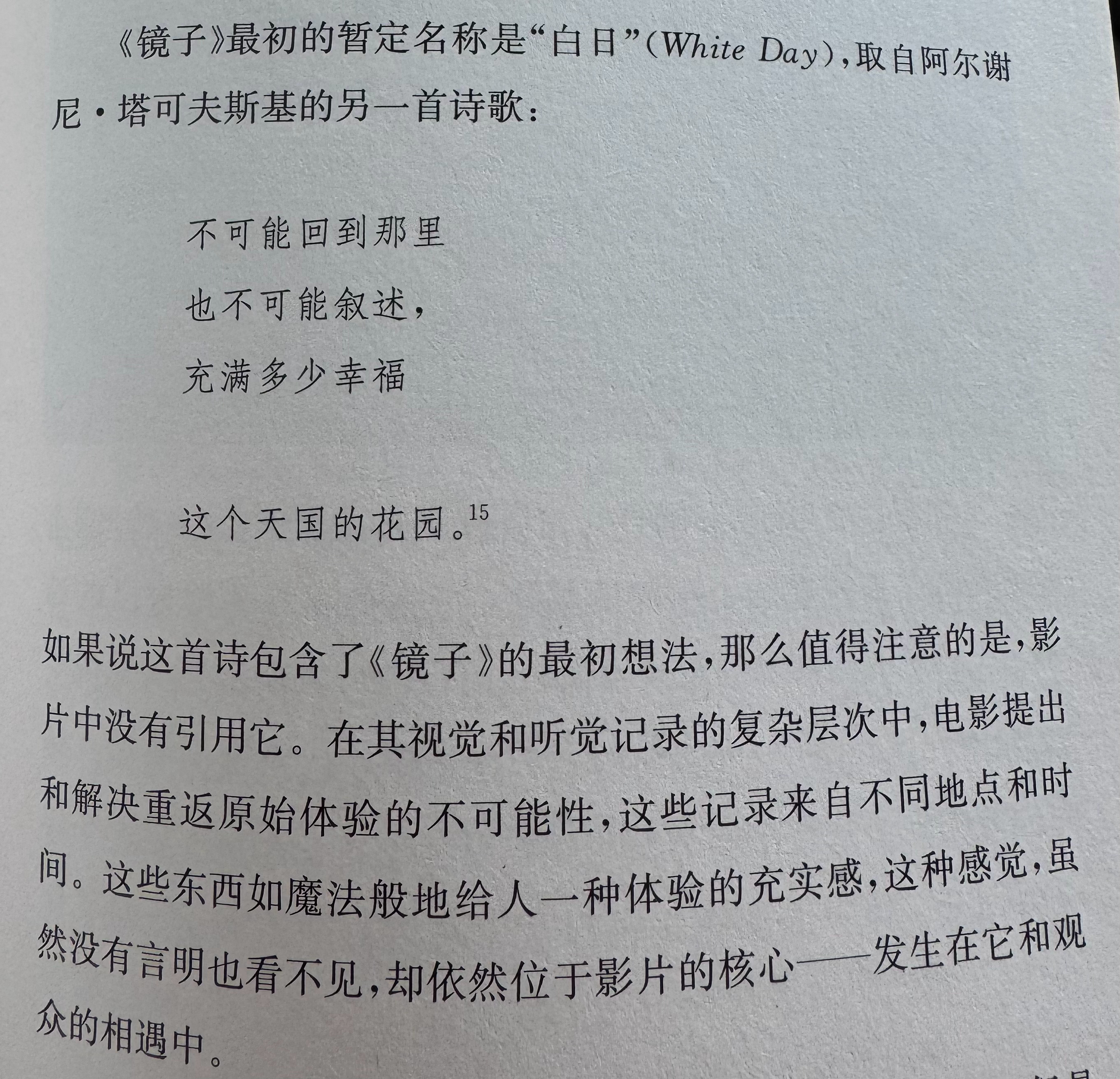 《镜子》原名《白日》 
