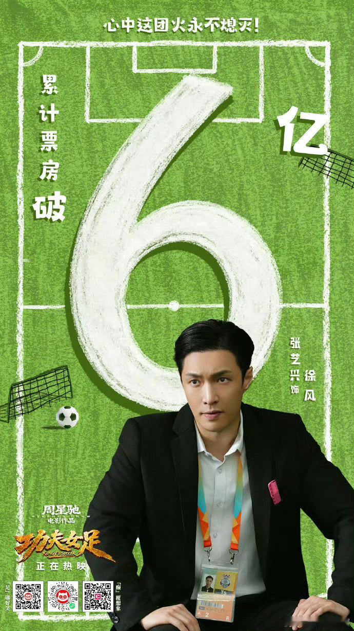 电影功夫女足破6亿电影功夫女足张艺兴迪丽热巴恭喜热烈祝贺《功夫女足》票房突破6亿