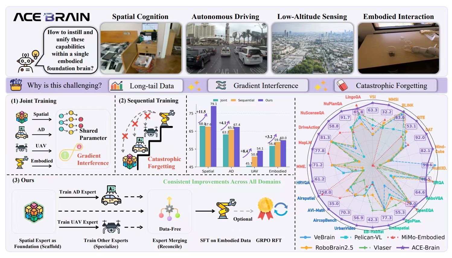 ACEbrain， 自动驾驶 无人机 具身智能，一个系统 支持三方。真实的🐮上