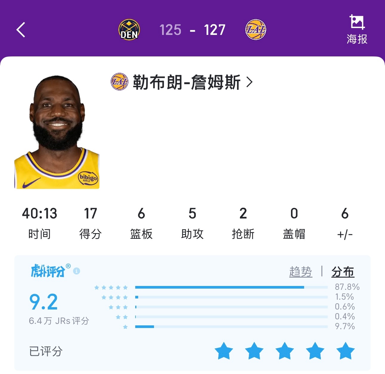 41岁，打了40分钟，第四节飞身救球仍无法打动一部分高要求的网友，老詹太难了