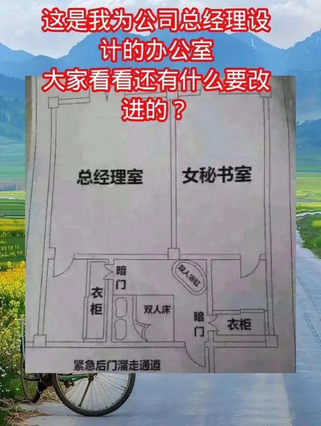 新上任的总经理，让我给他设计办公室布局，满意的话升任我为办公室主任，大家说我能升