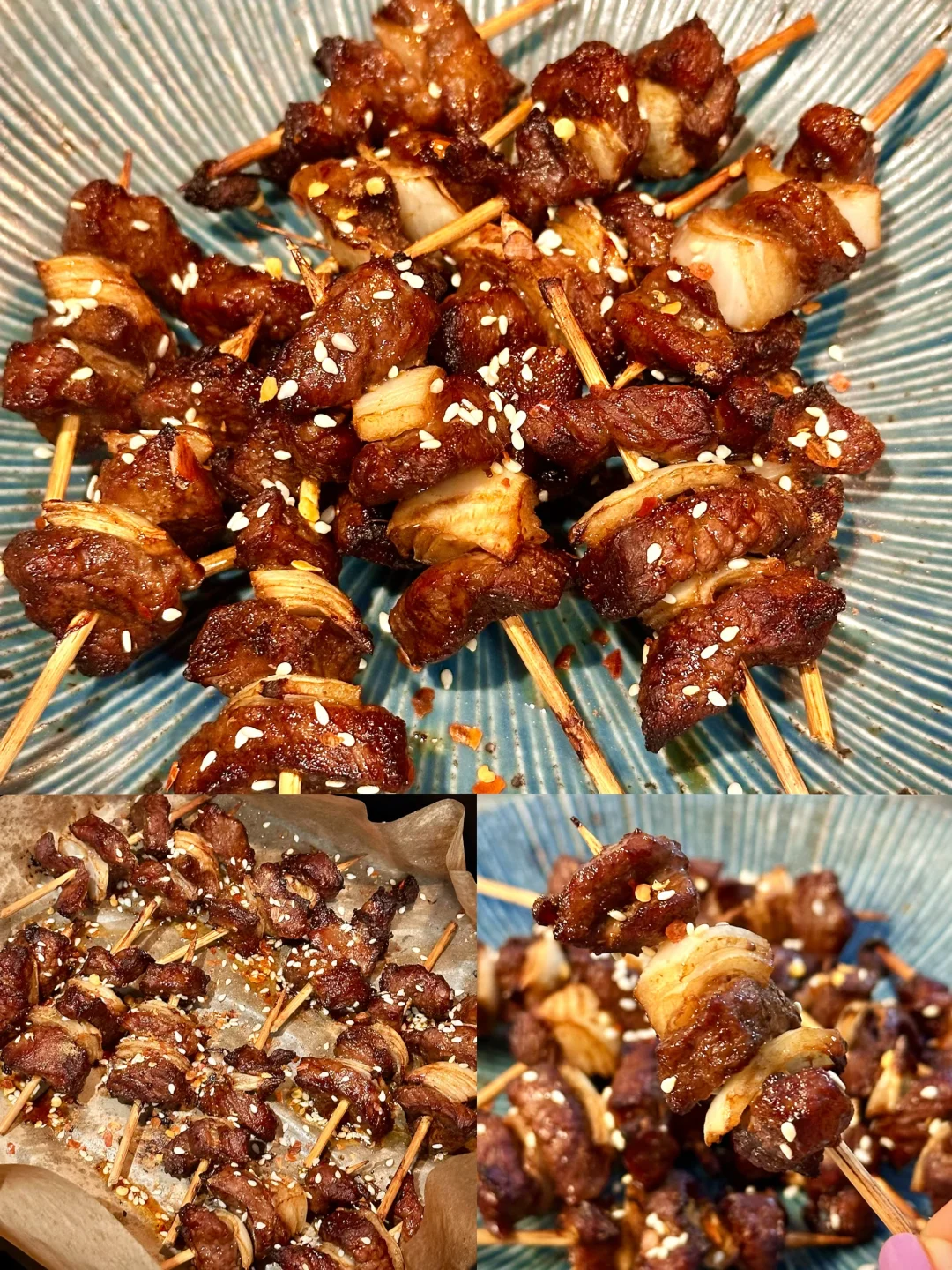 空气炸锅搞定牙签羊肉🍖香嫩多汁不油腻😍