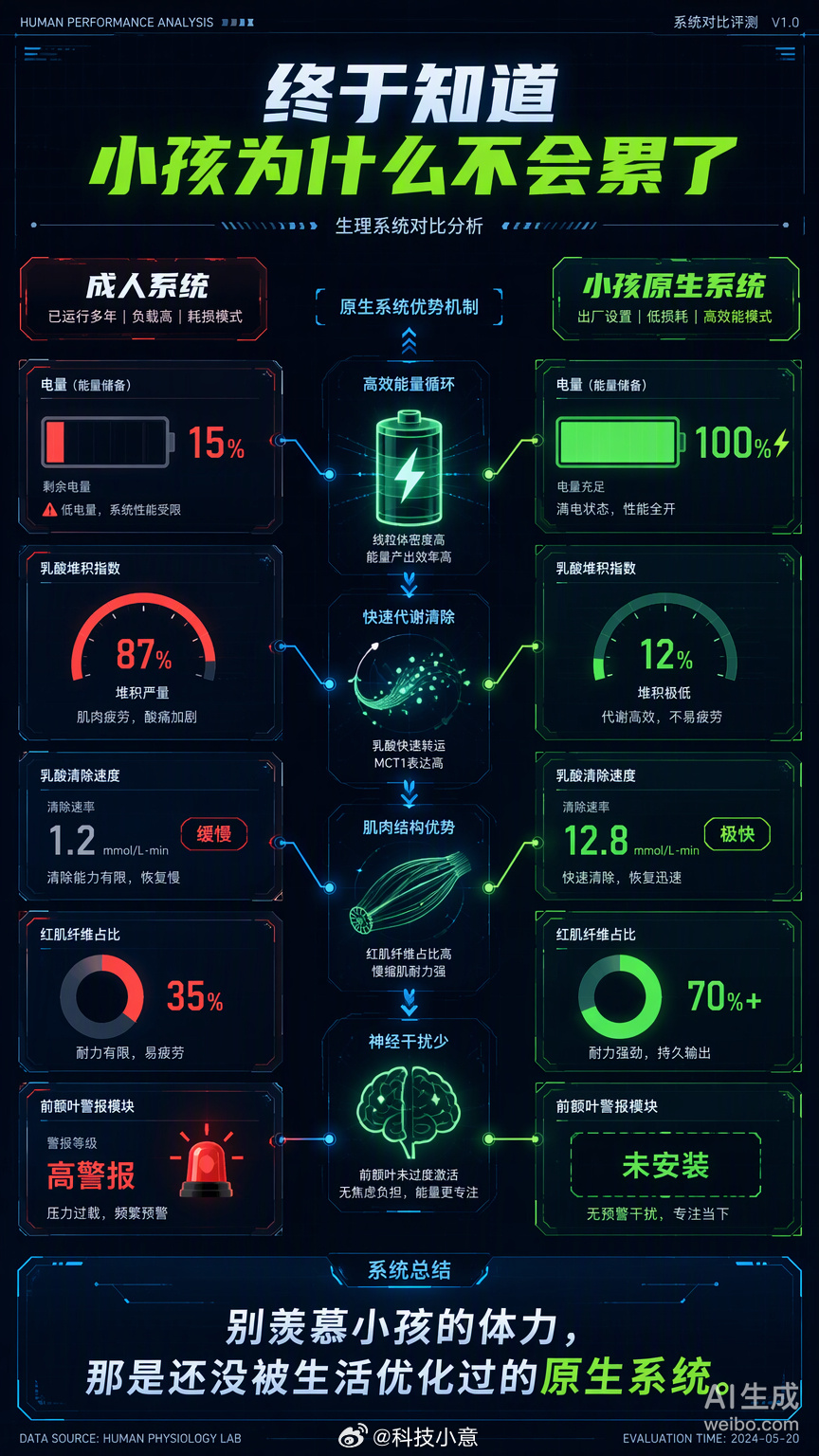 带娃一天，感觉自己的电量早就亮红灯了，家里那位“神兽”却还能满血冲刺。其实小孩不