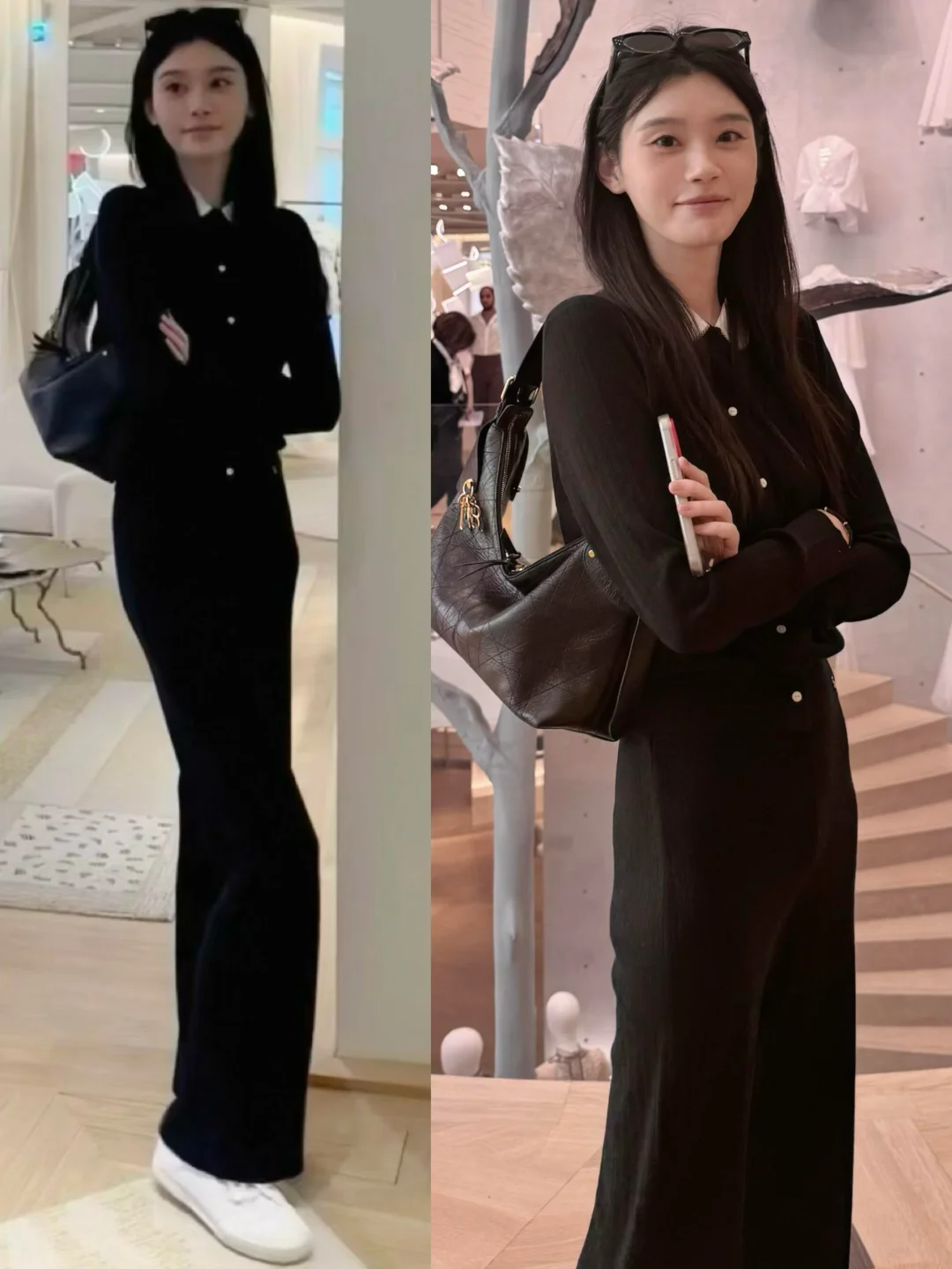 奚梦瑶在巴黎，随性慵懒的老钱风，瘦成一条人