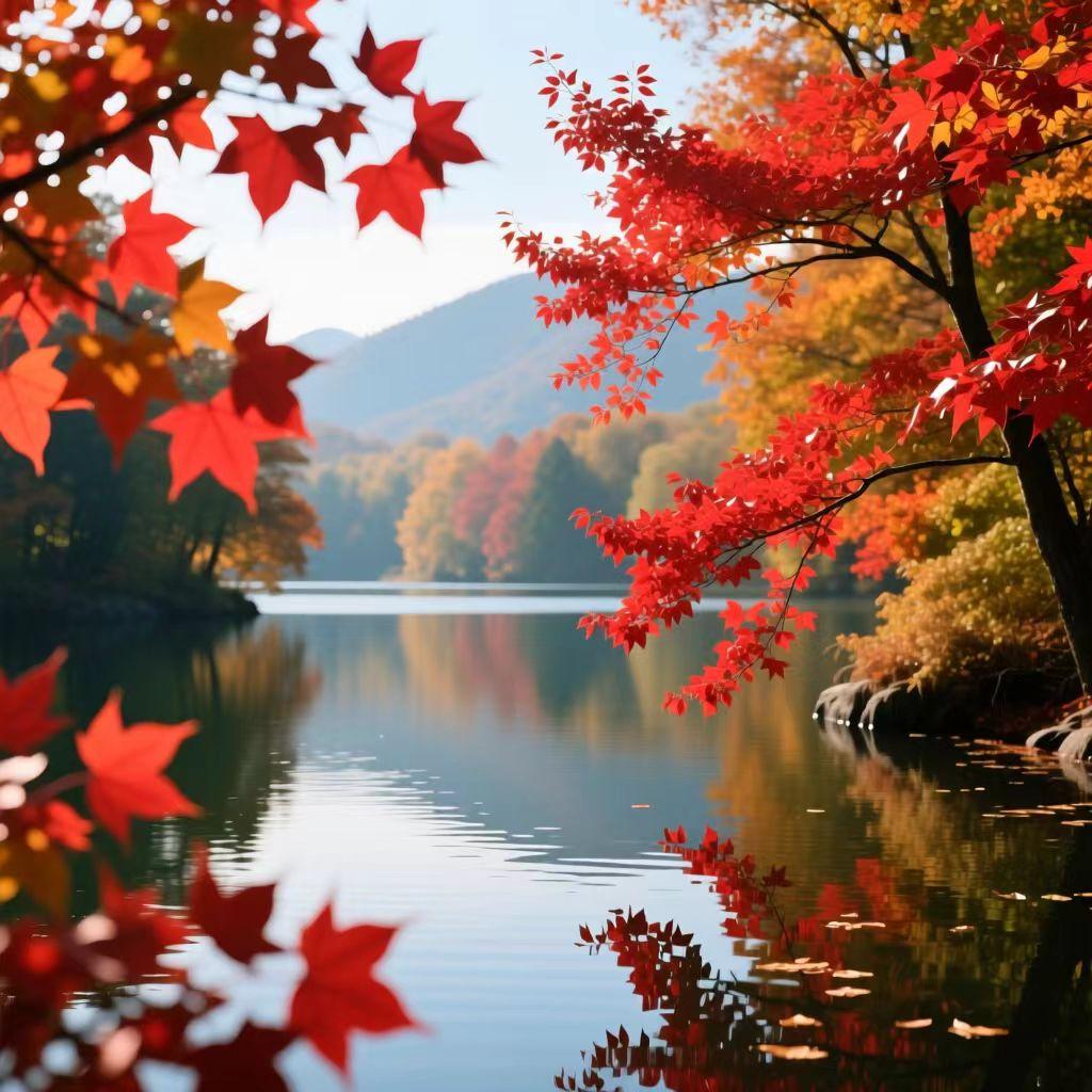 下联：春意来处水无云。求上联？秋声去后叶皆红。