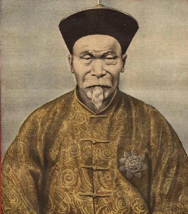 1986年7月26日法国《小日报》封面漫画，中国特派全权大臣李鸿章。1896年甲