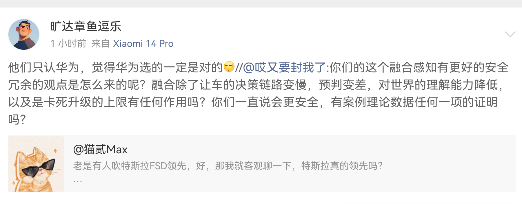 视觉会误判，无论是AI还是人，融合感知是在视觉的基础上加雷达，算了，🐒听不懂，