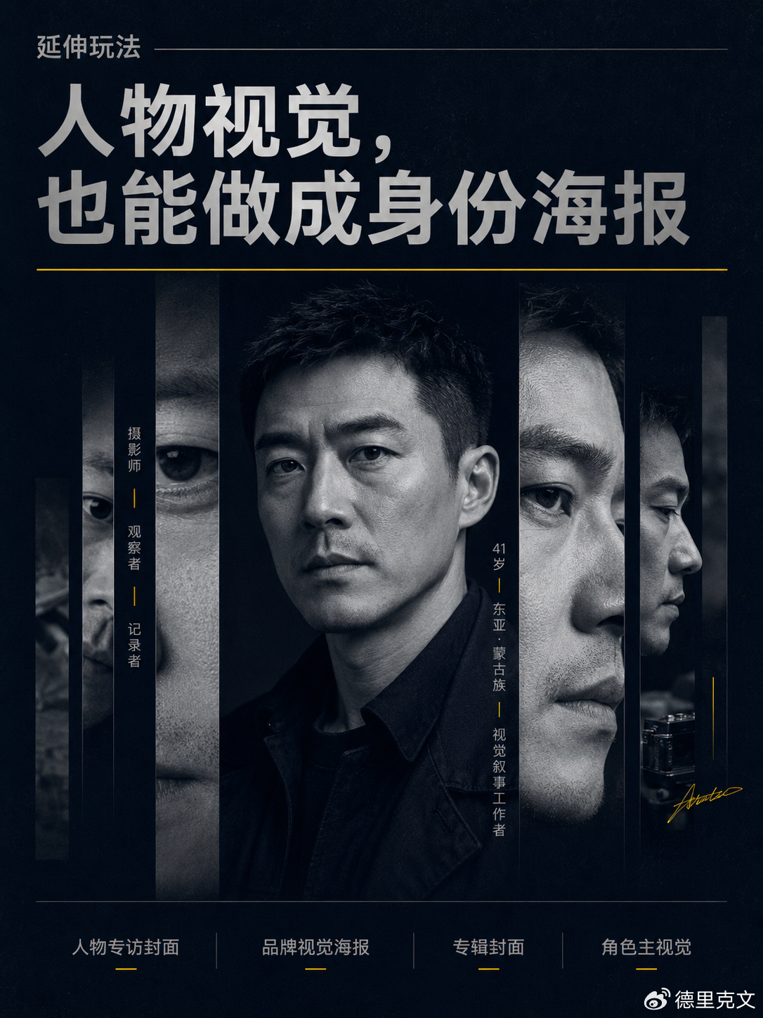 【AI绘画每日一词】切片重构人像海报 很多人做个性化切片人像海报，最后要么太乱，