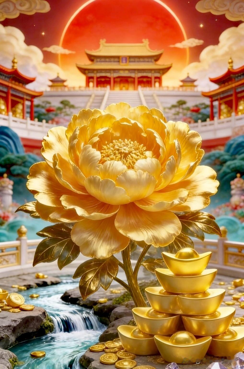 花开富贵，和气生财。