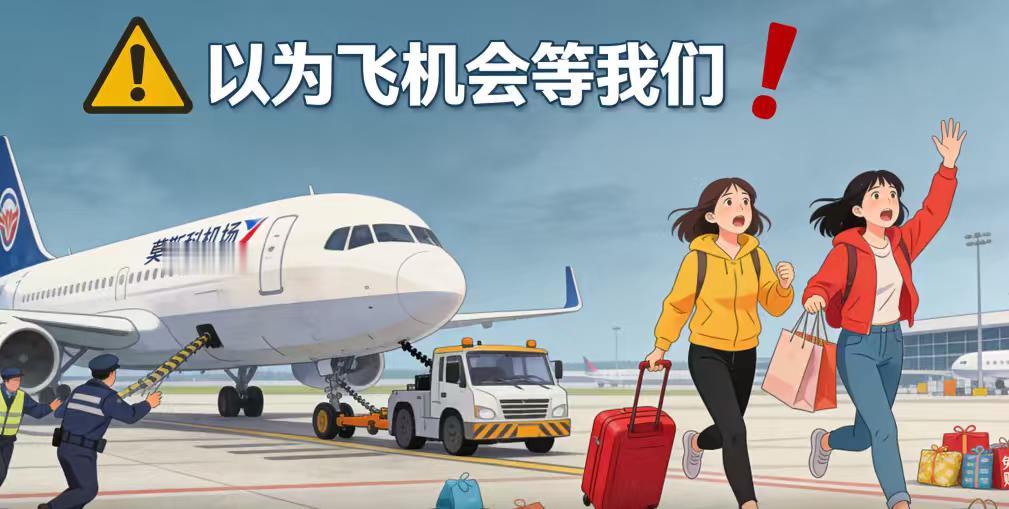 “以为飞机会等我们”！俄两女子错过航班，拖着行李箱冲上停机坪拦飞机😱
把飞机当