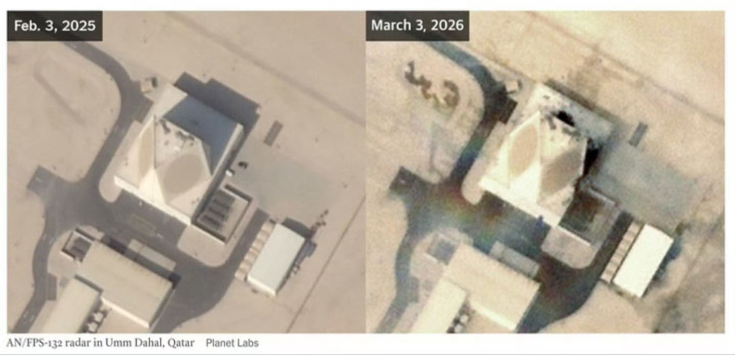 🔻美国Planet Labs公司之前的卫图再次佐证了对铺路爪的打击效果。🔻之