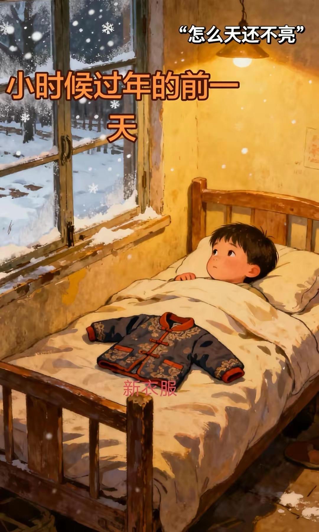 小时候，总盼着过年，夜里睡不着，盼着天快亮