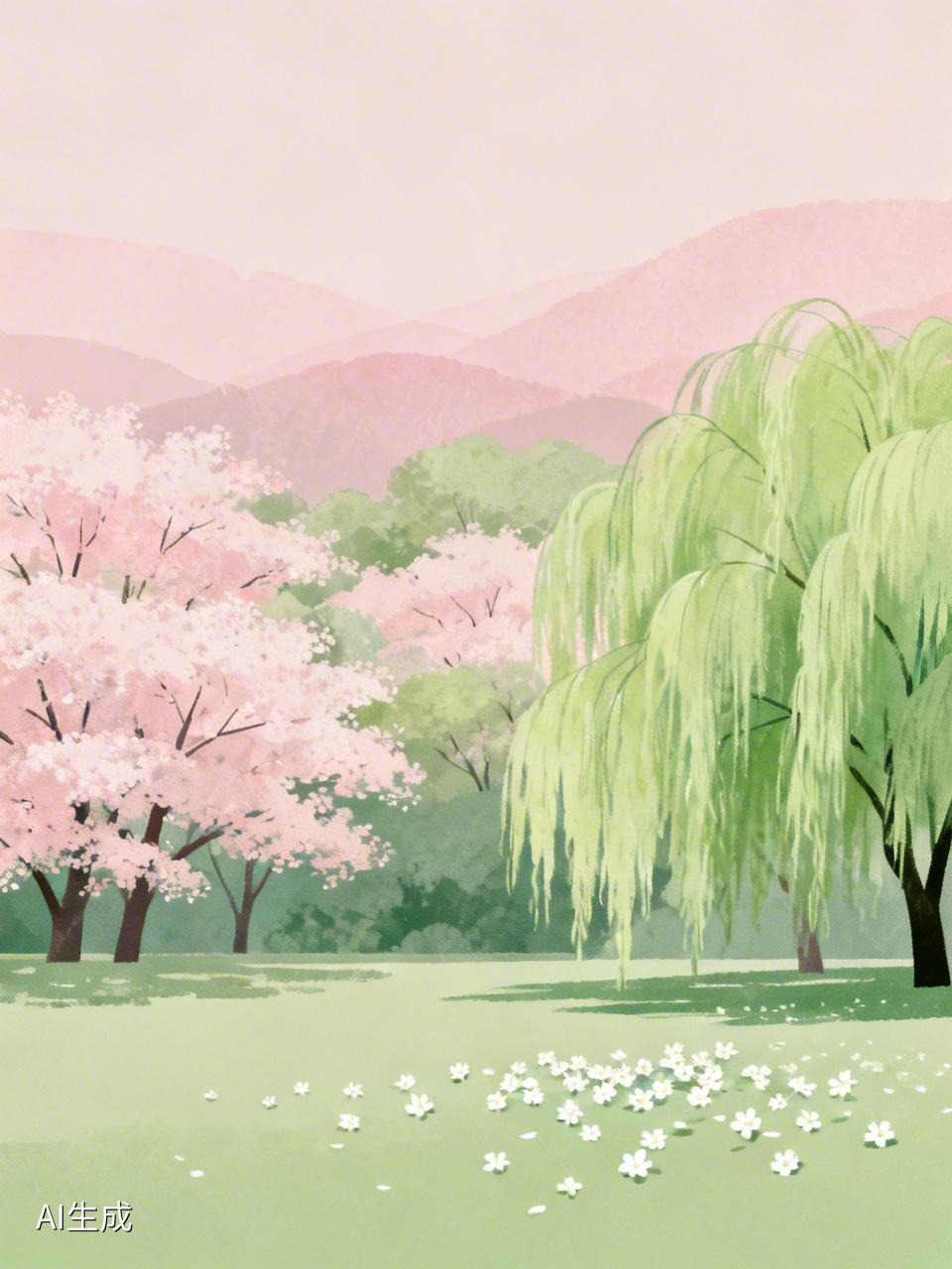AI妙生图花红柳绿春天美。