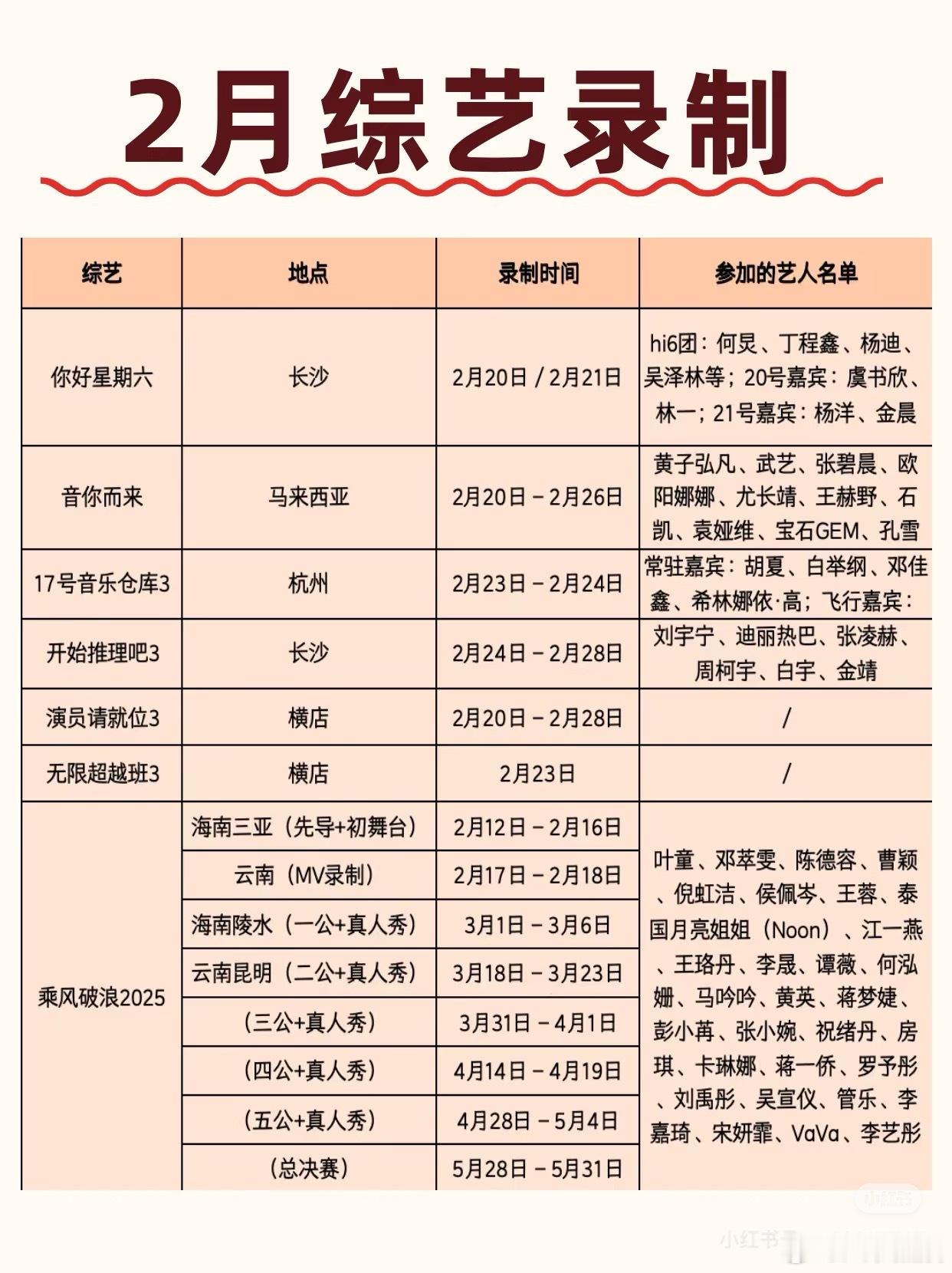 2月综艺录制汇总🈶️ 