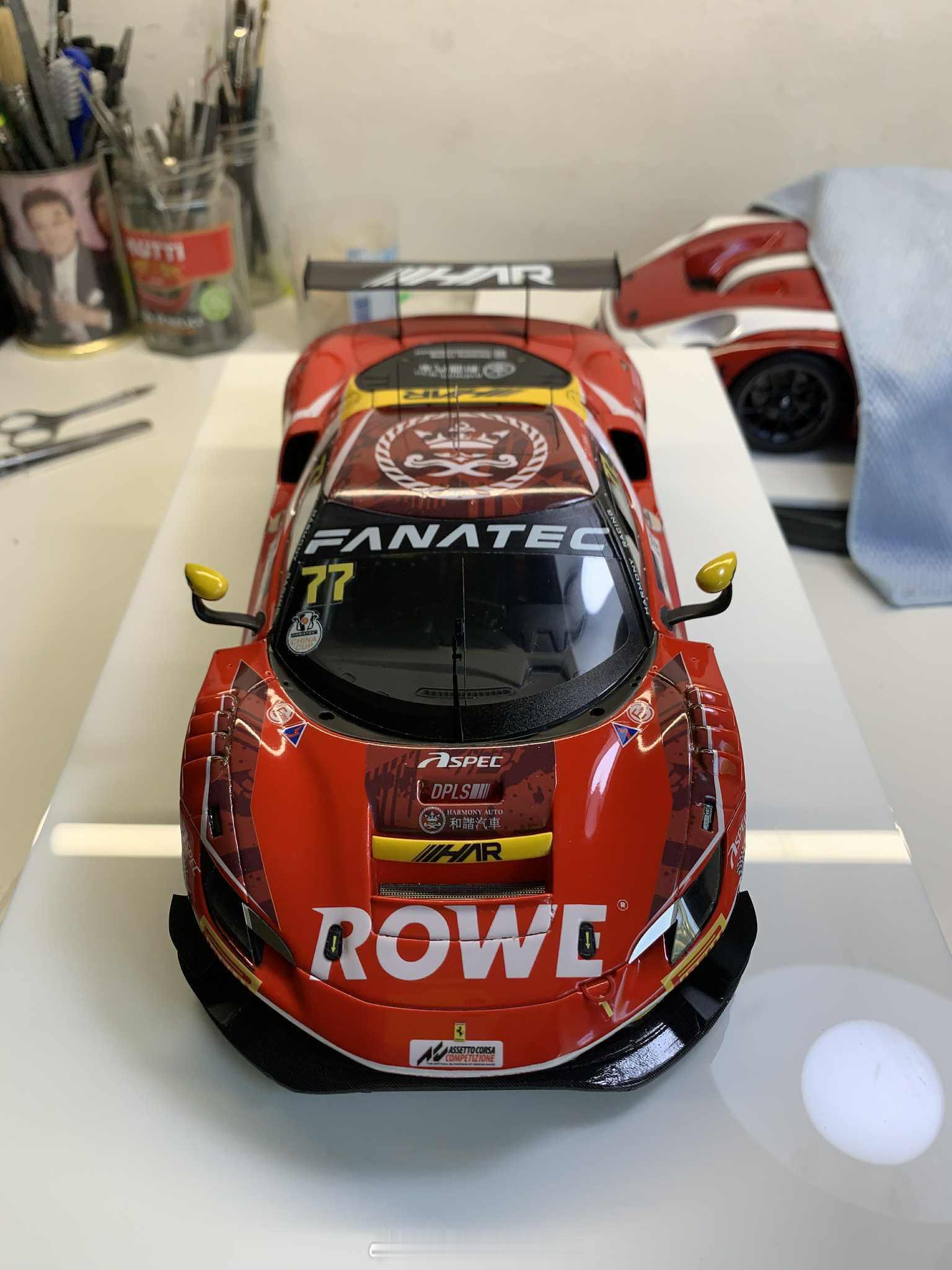 去年在GT世界挑战赛亚洲杯 驾驶的x 法拉利296 GT3赛车模型就要完工了，好
