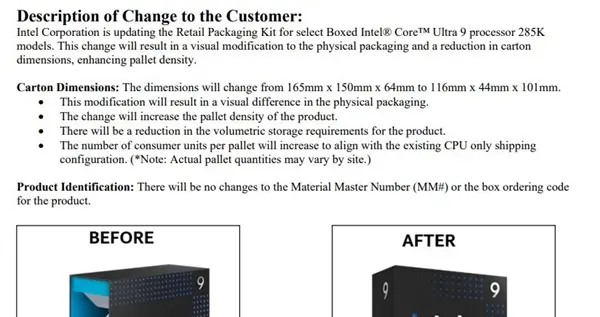 Intel旗艦酷睿Ultra 9 285K包裝上新：更小、更輕、更簡約