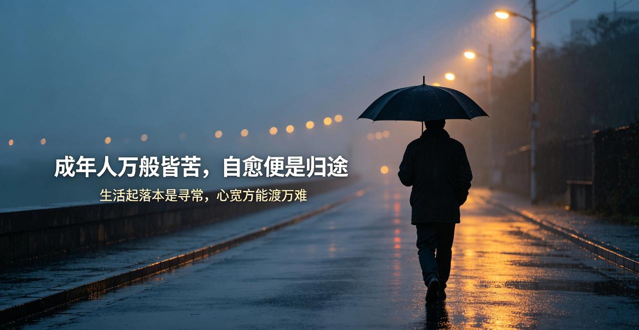 成年人万般皆苦，自愈便是归途

 
生活起落本是寻常，心宽方能渡万难