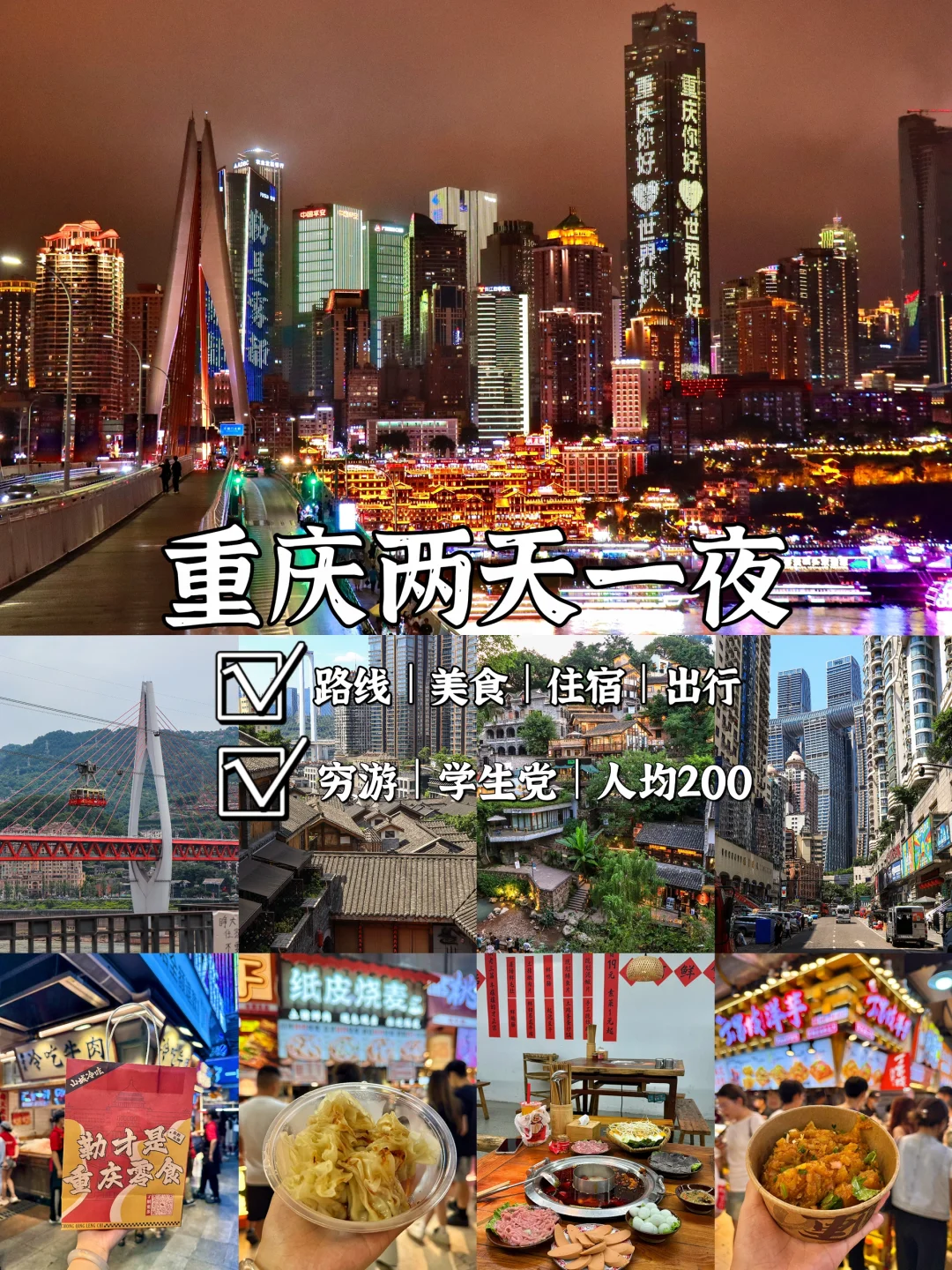 📍重庆❷天❶夜｜特种兵极限打卡12个景点