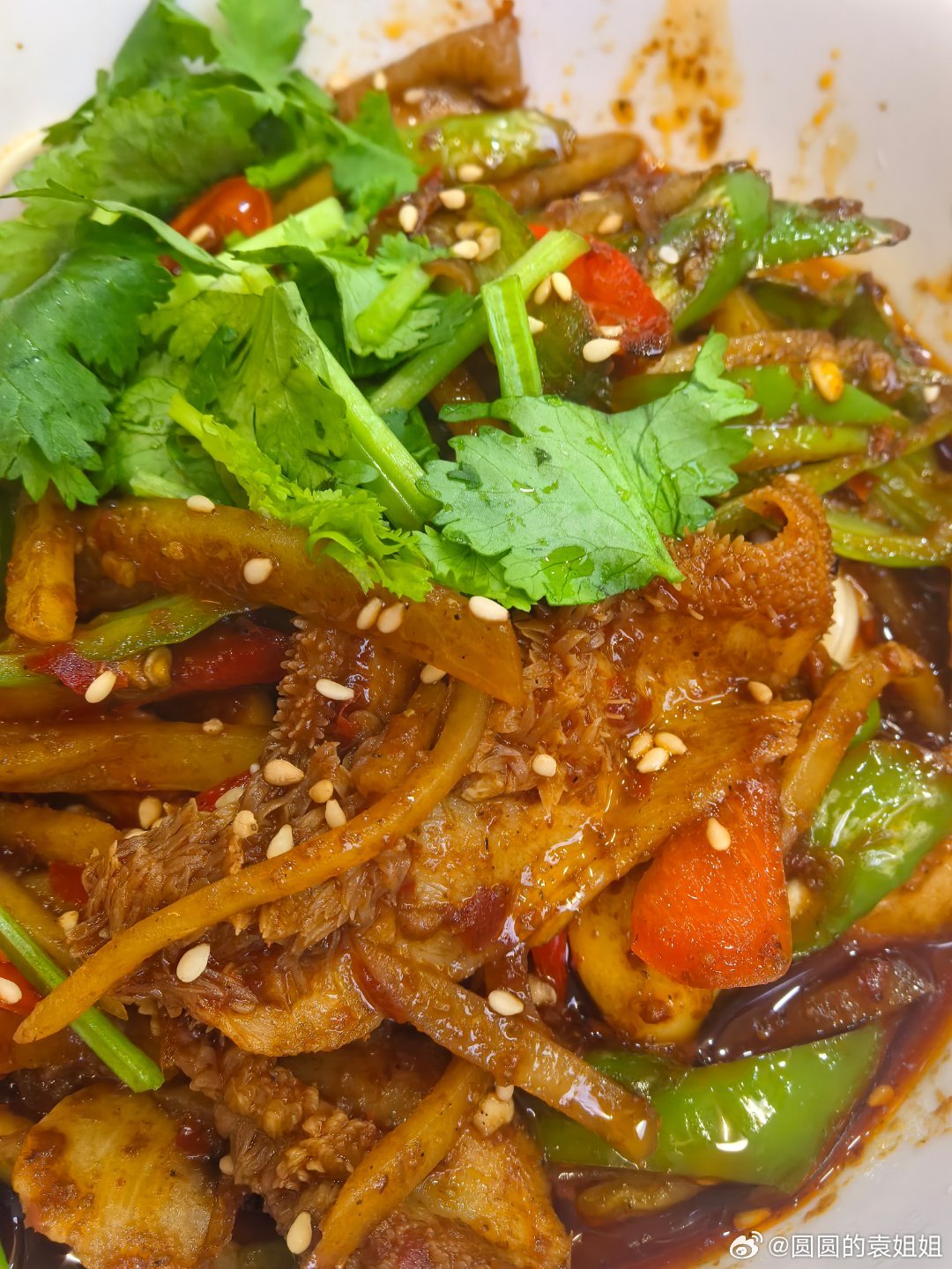 这个牛肚拌面也太安逸了吧美食