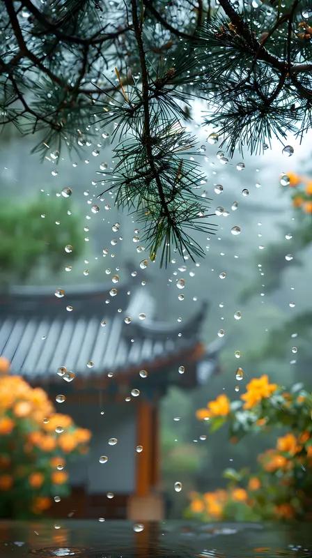 AI妙生图松窗听春雨。