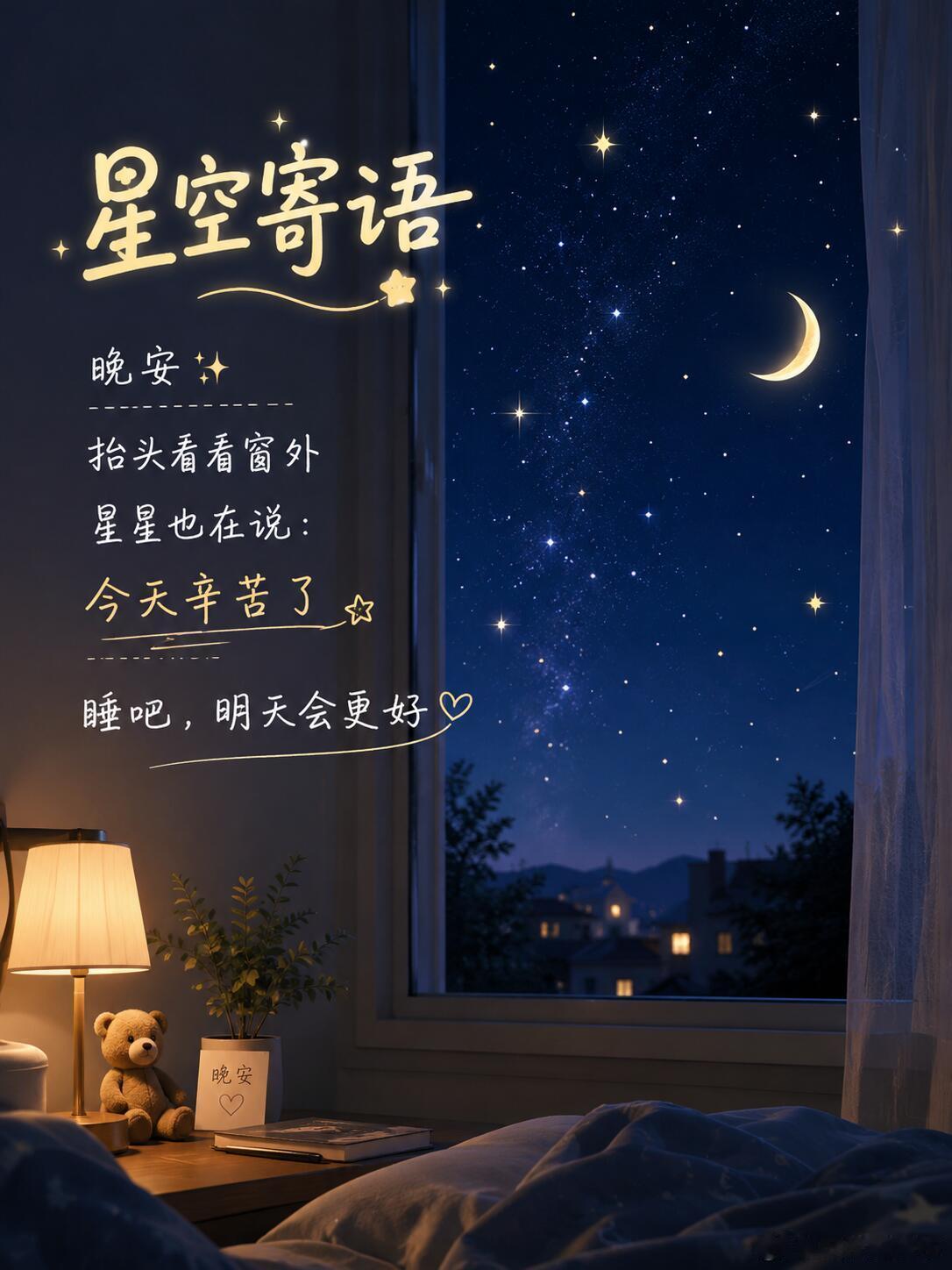 晚安 晚风浅浅，月色安然，世间万物都在归于沉静。那些解不开的难题、放不下的烦恼、