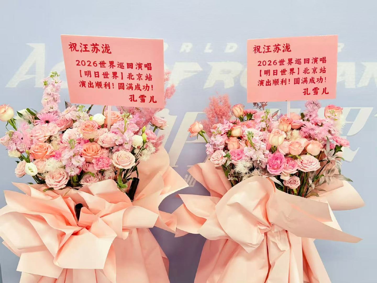 孔雪儿给汪苏泷演唱会送花孔雪儿给汪苏泷北京演唱会送花 孔雪儿给汪苏泷演唱会送花 