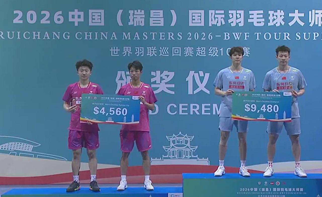 恭喜何济霆/任翔宇夺冠，同时也特别祝贺小将林一凡/杨佳绎获得亚军2026年瑞昌羽