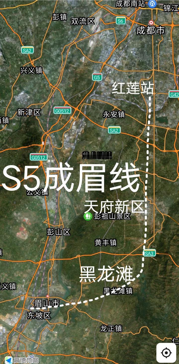 建设中，成都途经仁寿至眉山正在建设一条S5市域铁路(最高时速160公里地铁化运营