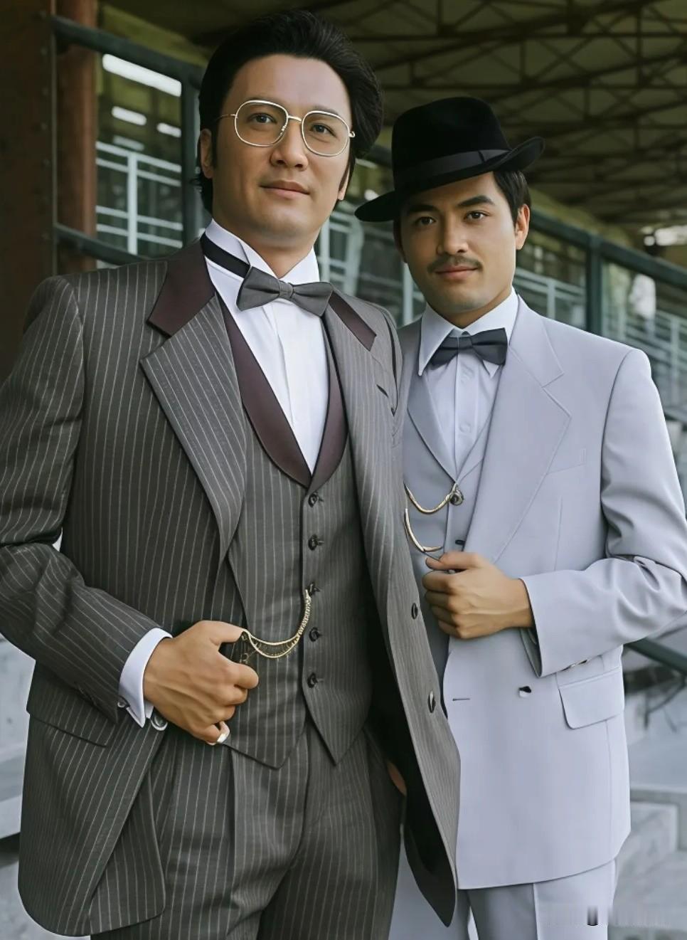 这是上世纪八十年代初港剧《上海滩续集》两主演——谢贤与吕良伟。
彼年，吕良伟才2