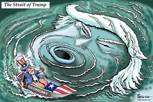 美国人画的这幅漫画，很形象也很生动，只是名字取错了。漫画作者给它取名——特朗普海