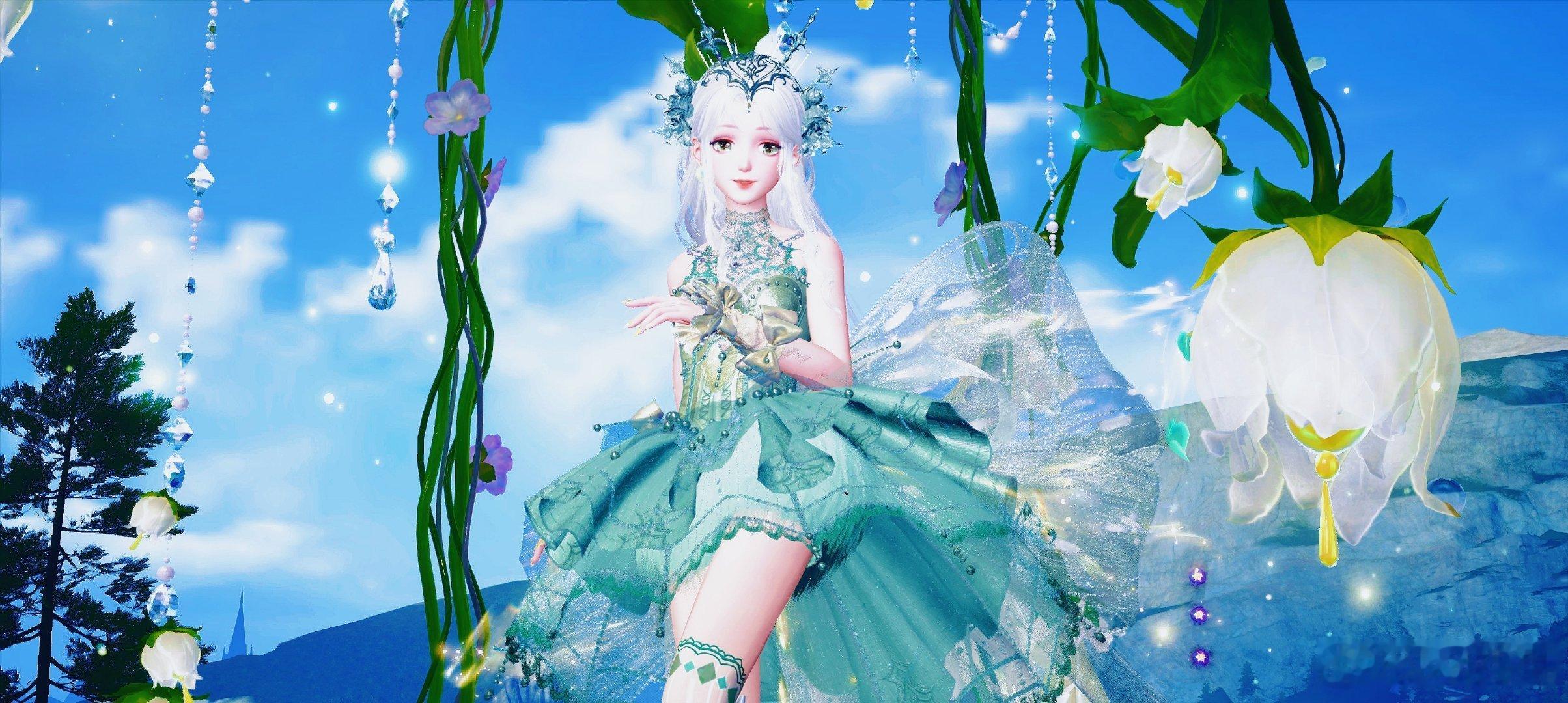 无限暖暖无限暖暖潮汐尽头的明天无限暖暖摄影家花间精灵🧚🏻♀️藤蔓垂落，白花盛