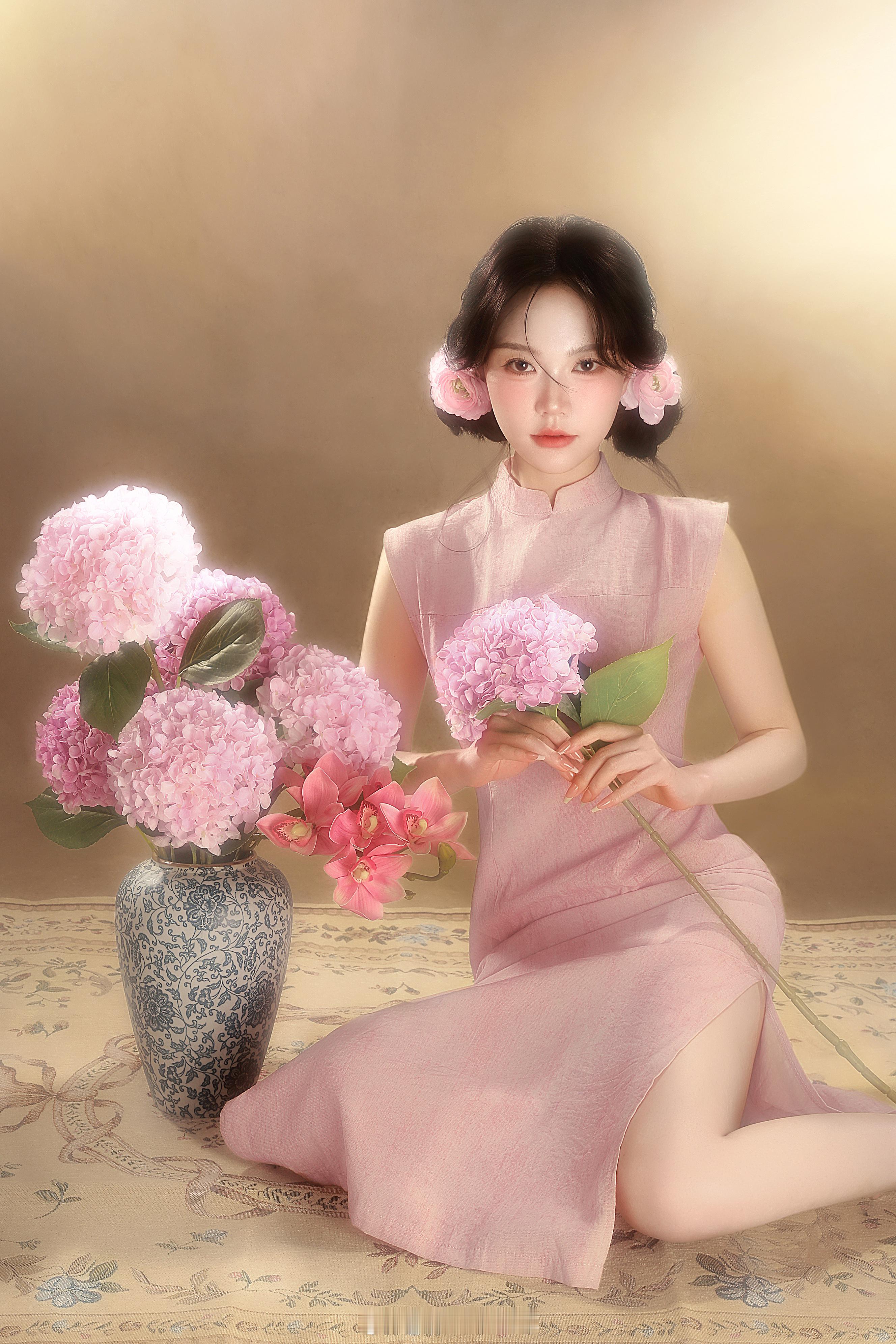 终于明白妈妈年轻时候的旗袍为什么是粉色了马乐婕旗袍写真 ​​​