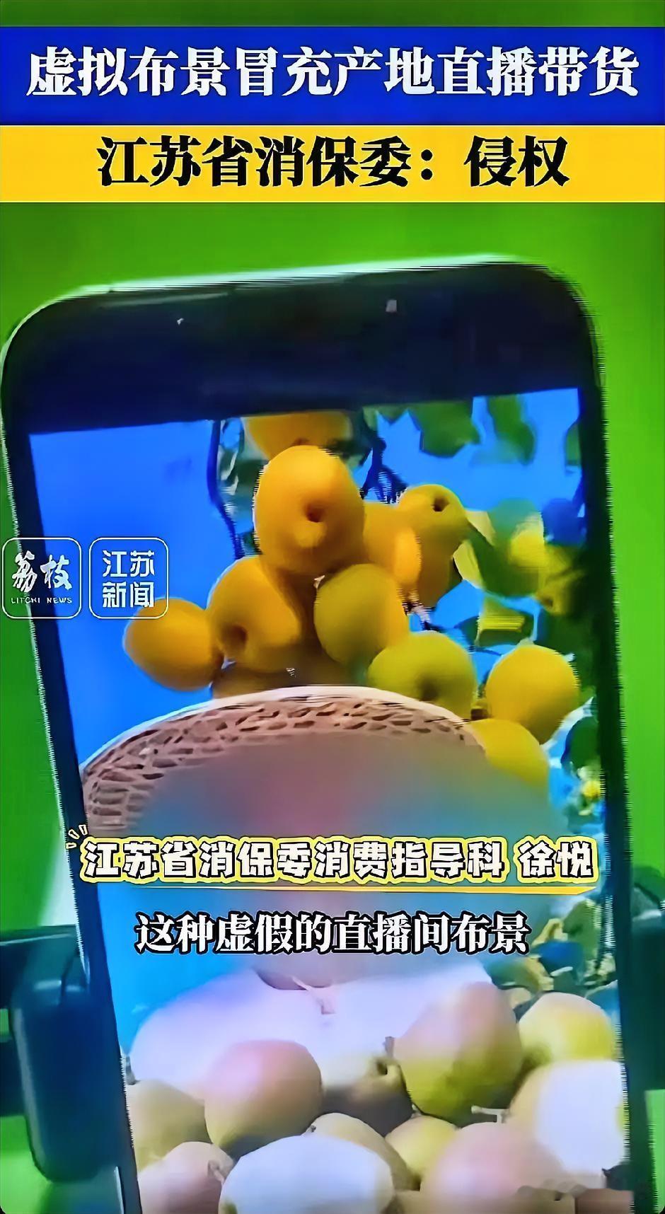 江苏消保委：不要欺骗消费者！

直播带货要坚持“所见即所得”江苏消保委呼吁商家：