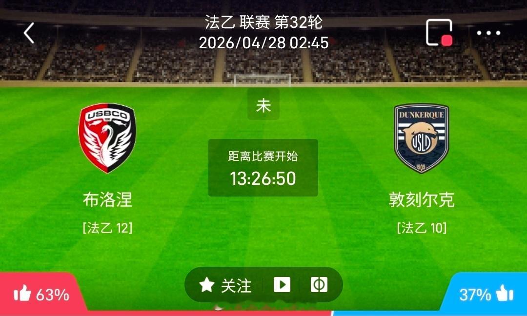 【足球】周一006法乙联赛方向：布洛涅vs敦刻尔克法乙：布洛涅VS敦刻尔克时间：