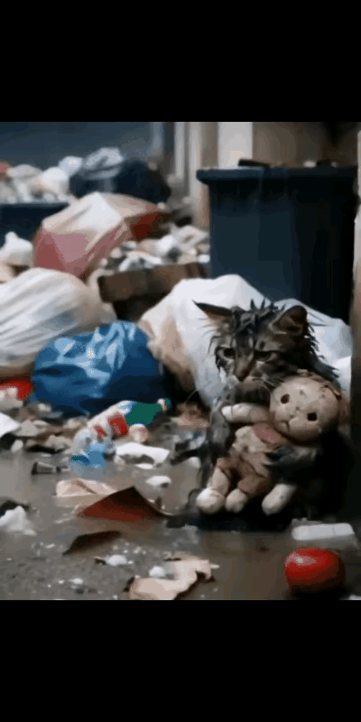 大雨里的流浪猫，看得人鼻子发酸
 
倾盆大雨砸在地面，溅起一片片水花，整条街道都