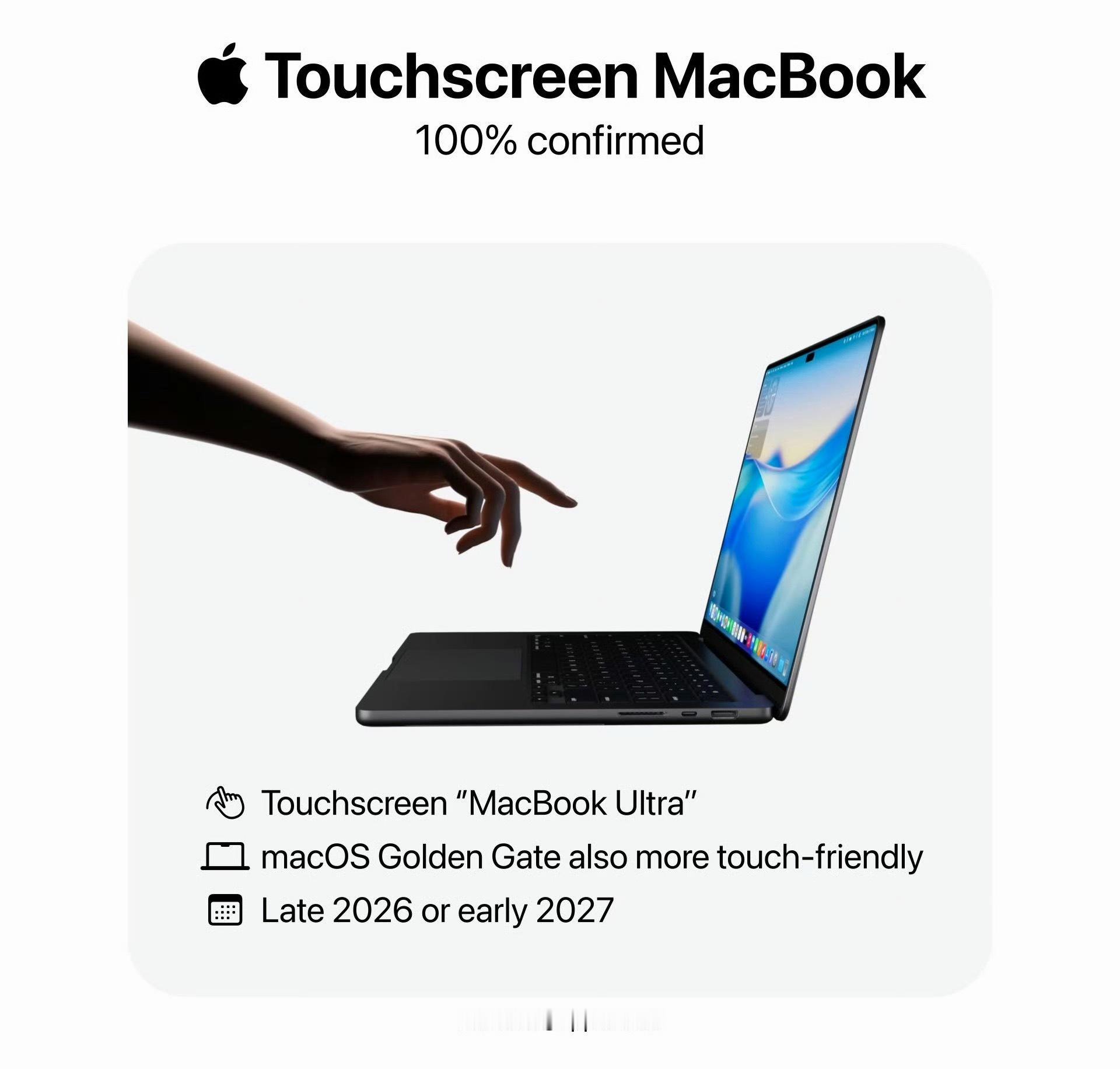 折叠iPhone触屏MacBook快了 MacBook要支持触屏了现在肯定要换屏