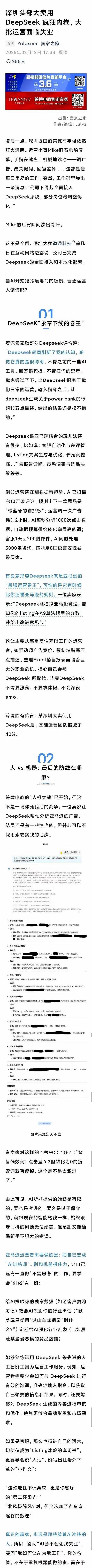 【深圳跨境大厂真实战报】跨境电商圈正经历AI地震！某头部卖家自曝：接入DeepS
