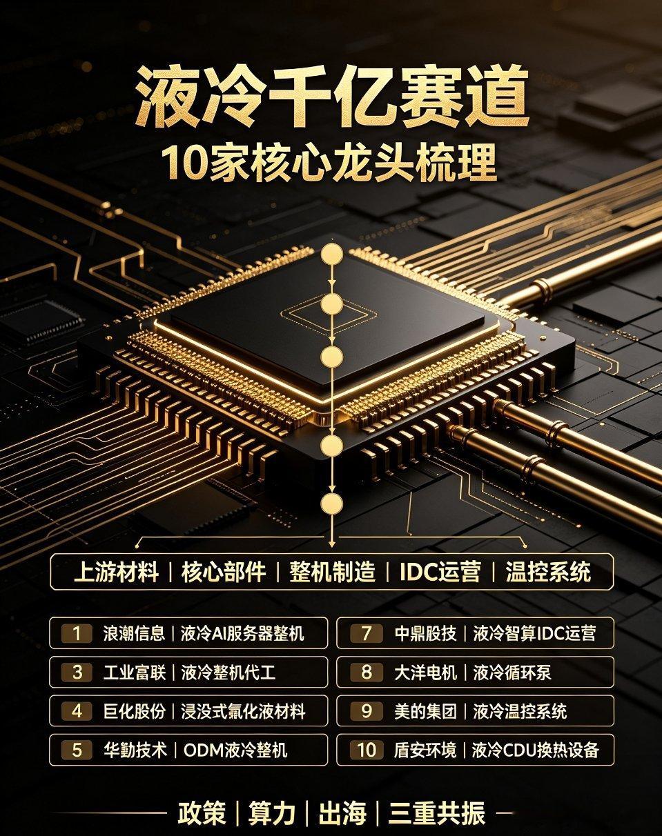 液冷 AI算力 液冷赛道 股市干货 龙头梳理继PCB、CPO轮番大涨之后，AI算