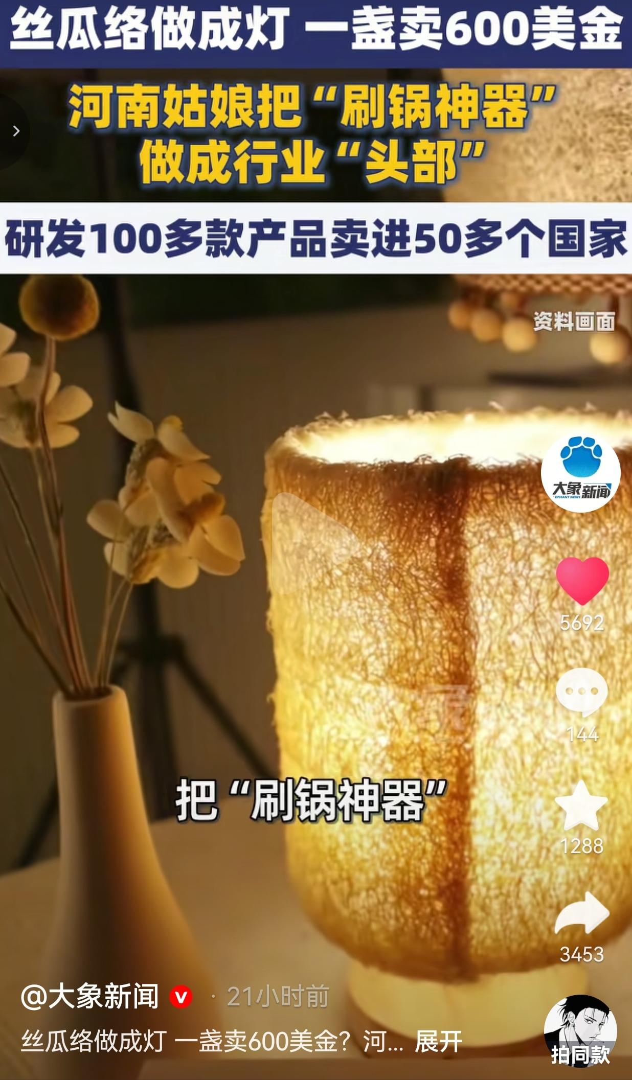 别小看咱们农村用来刷锅的丝瓜络，有人靠着它，把不起眼的农家废料做成了走向全世界的