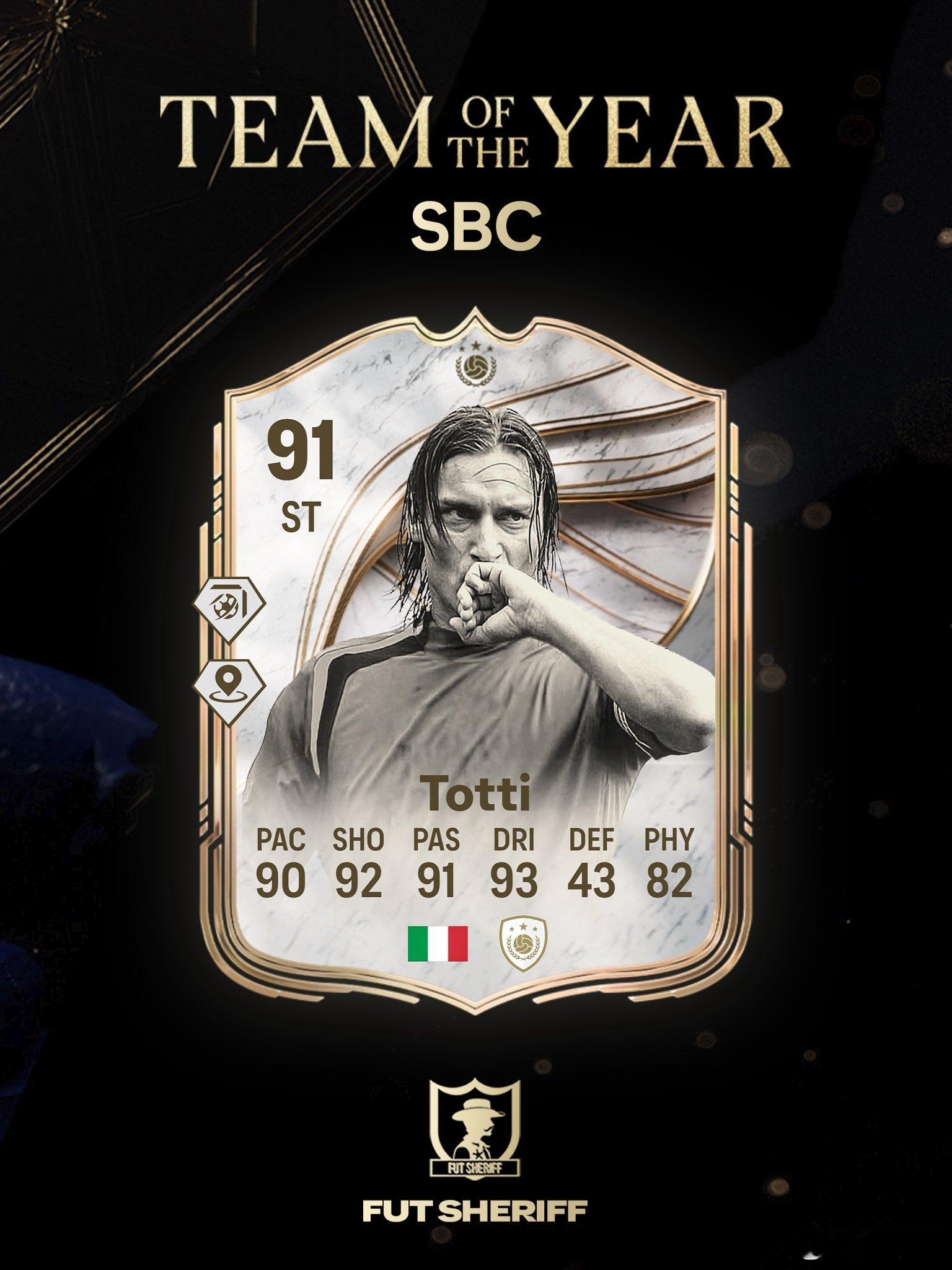 托蒂的SBC确认将会推出。FC26