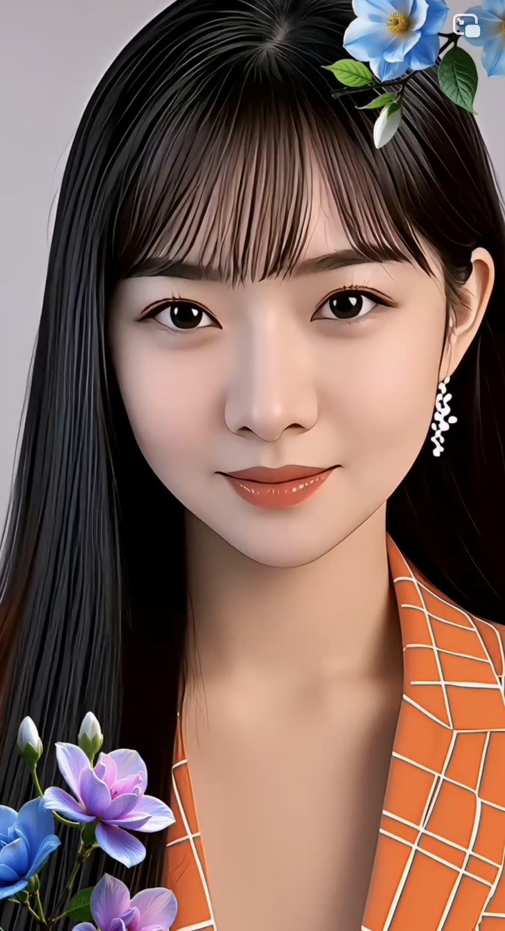 甜美可人，花海中的温柔女神🌸💖