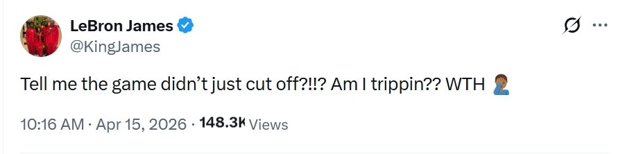 #詹姆斯看附加赛断网了# 黄蜂vs热火的附加赛进行到加时赛关键时刻。附加赛直播过