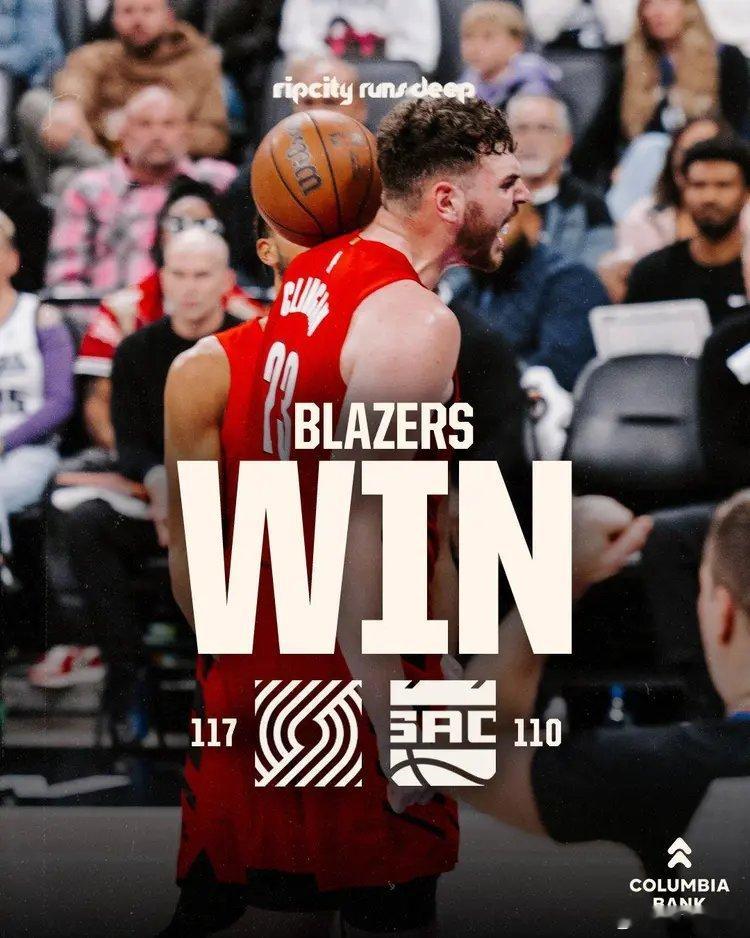 NBA常规赛继续进行，波特兰开拓者队（22胜22负）继续连胜。阿夫迪亚复出得到3