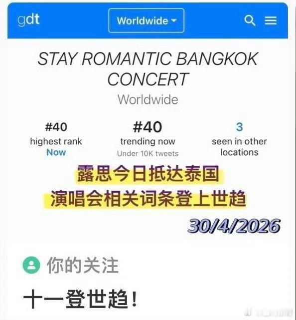 海外巨顶赵露思抵达泰国，演唱会相关词条已登上世趋，🔥爆炸了！ 