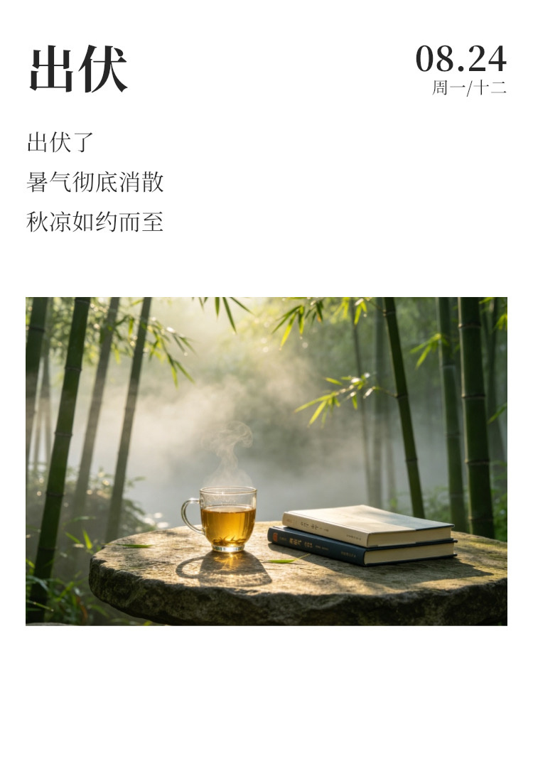 早安 ⛈️每天早起打卡  今日出伏，意味着三伏天正式结束，即将开启凉爽金秋，多多