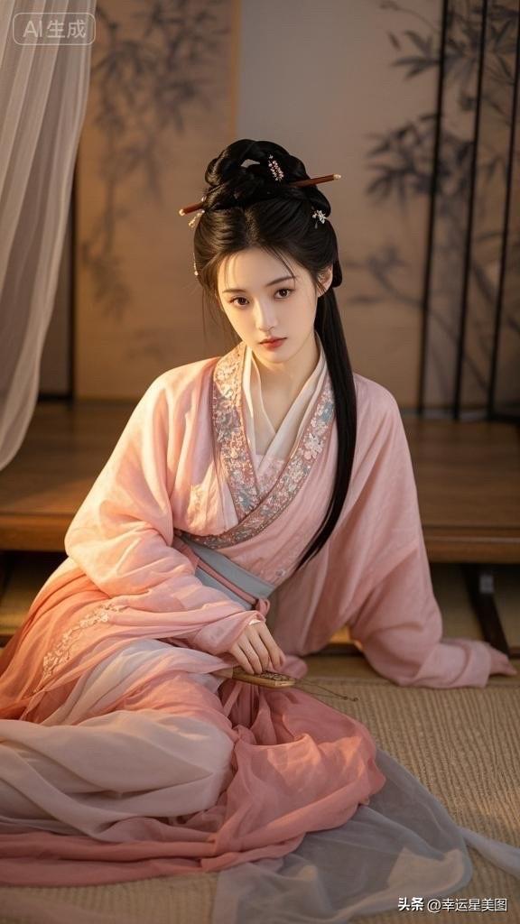 “穿越时空的少女，粉色的梦与竹林的轻语”🌸🍃