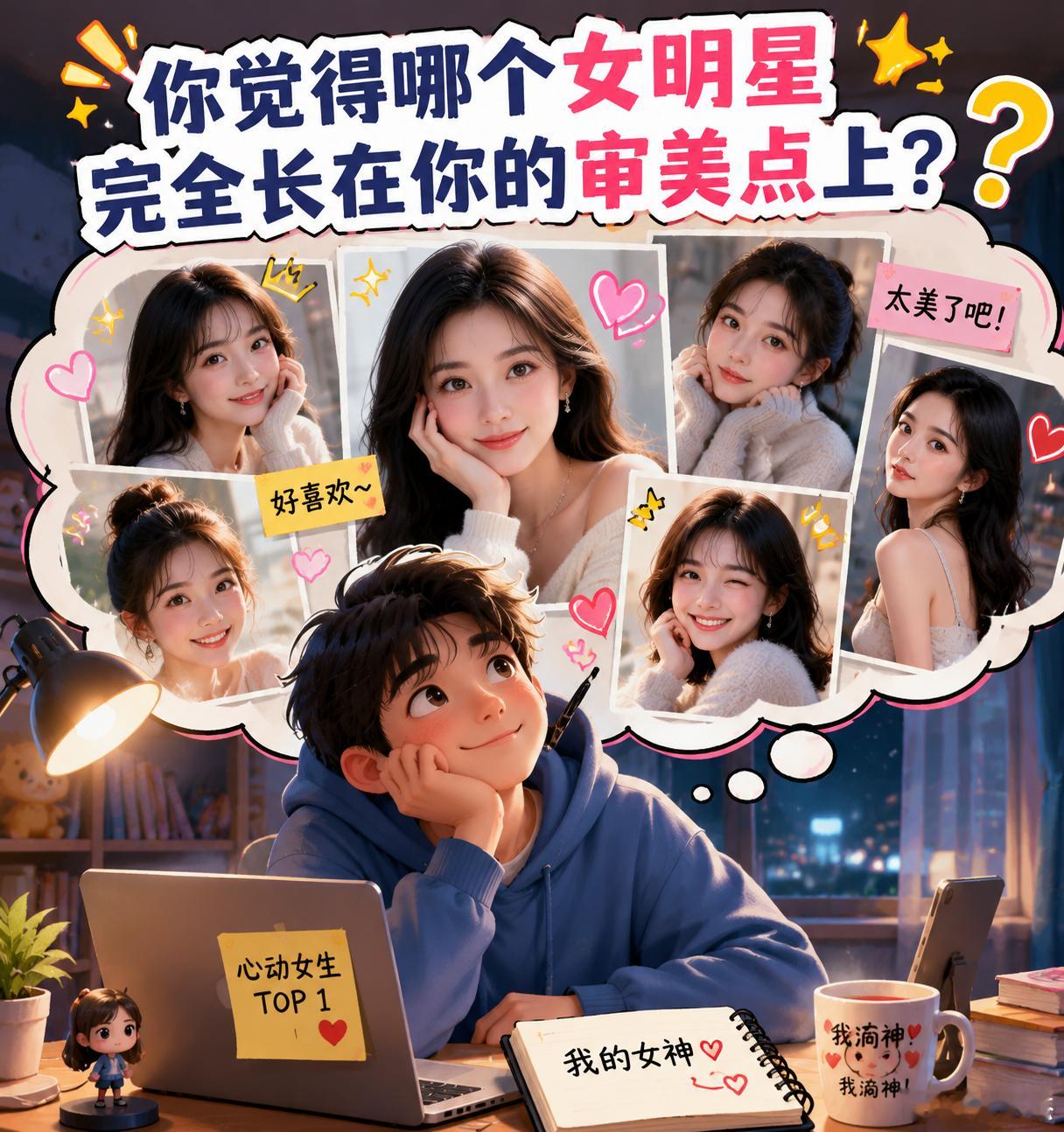今日话题：你觉得哪个女明星的长相是完全长在你的审美点上的？ 