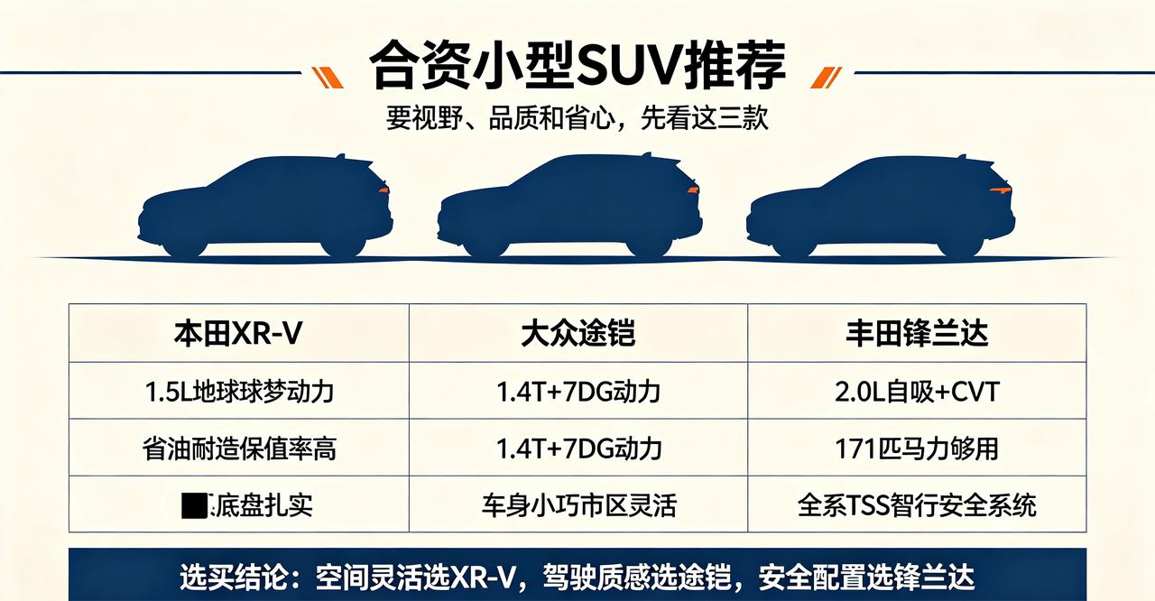 想要合资品质又嫌轿车视野低？这三款小型SUV值得看。
本田XR-V——空间魔术师